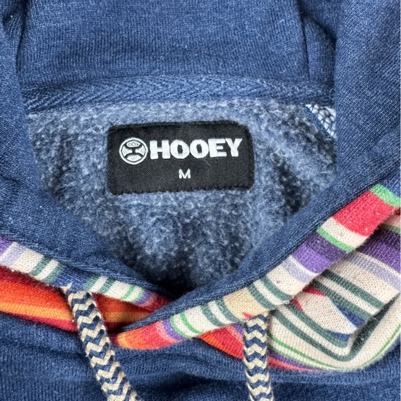 Hooey Blue Hoodie with Multicolor Accents size medium - Picture 4 of 8